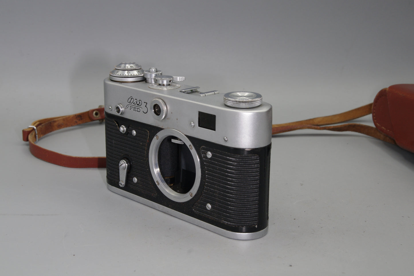 Soviet KMZ FED-3 35mm Rangefinder and Case - VGC