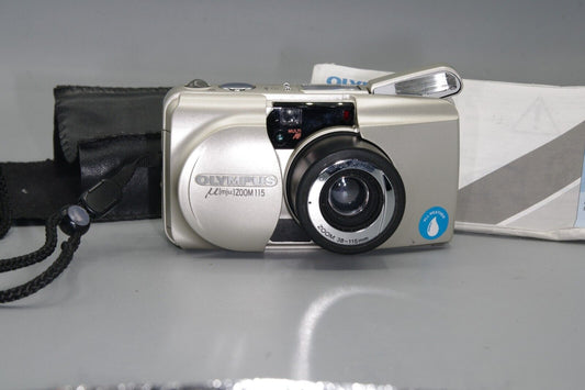 Olympus MJU Zoom 115  35mm Compact Camera with 38-115mm Lens & Case - Very Good