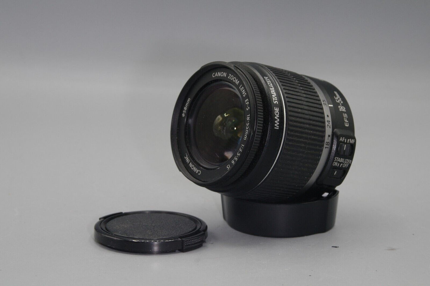 Canon EF-S 18-55mm F/3.5-5.6 IS  Lens with Both Caps - Excellent