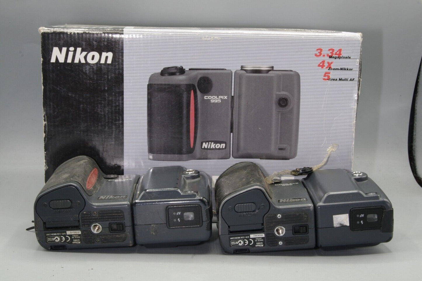 Two Nikon Coolpix 995 Digital Cameras in box - Spares/Repair