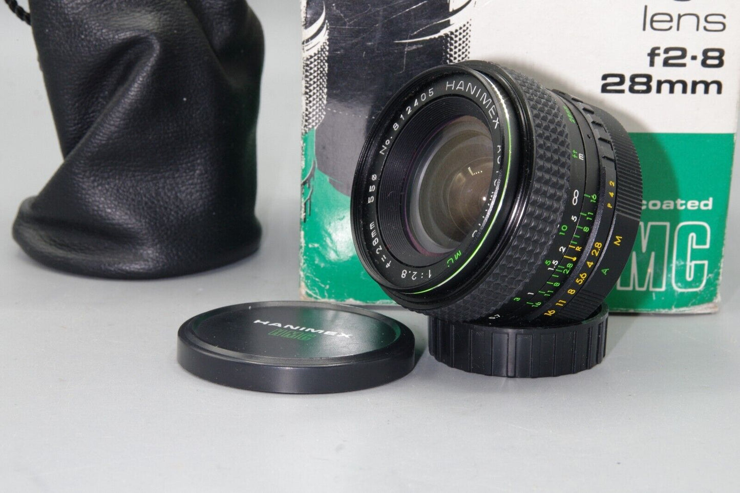 Boxed Hanimex Multicoated 28mm F/2.8 Wide Angle  M42 Mount Lens