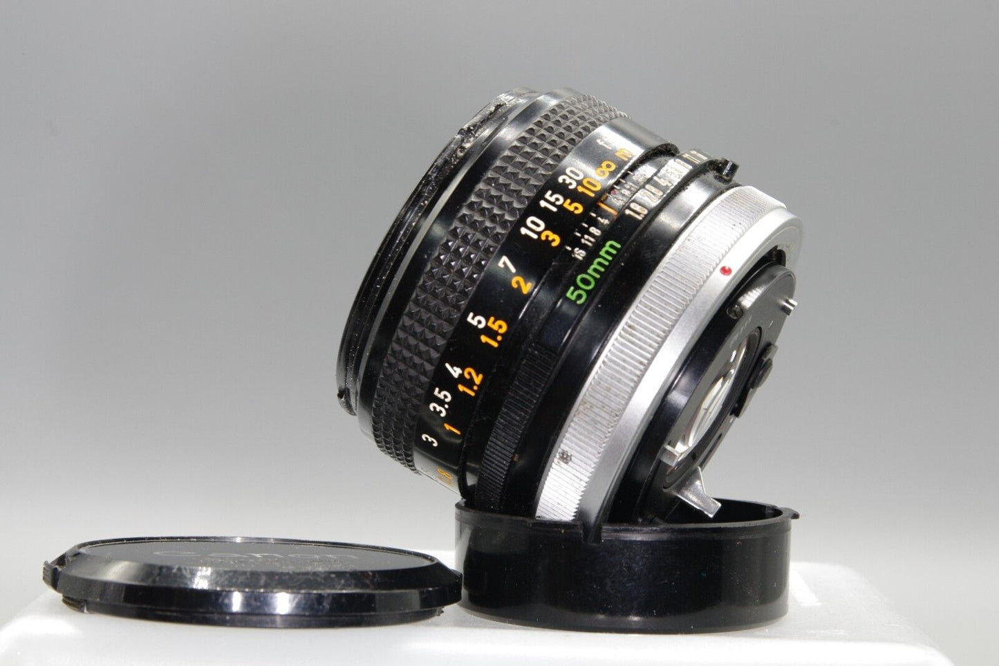 Canon FD 50mm F/1.8 S.C. Lens with caps and hood