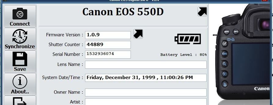 Canon EOS 550D 18MP DSLR Body - Tatty but working