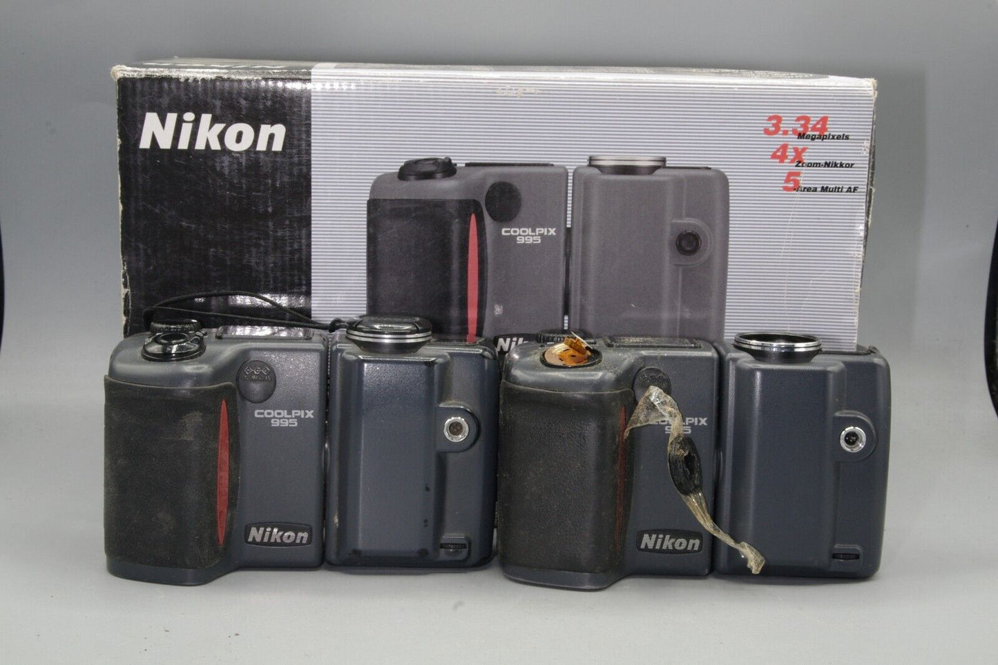 Two Nikon Coolpix 995 Digital Cameras in box - Spares/Repair