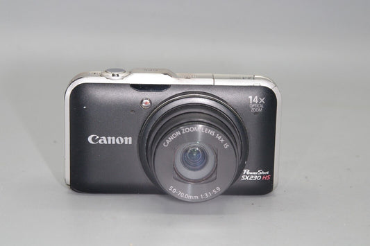 Boxed Canon Powershot SX230HS 12MP Digital Camera - Lens Error