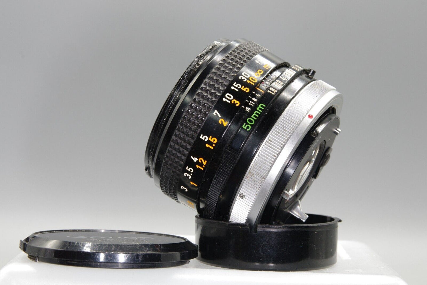 Canon FD 50mm F/1.8 S.C. Lens with caps and hood
