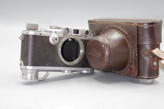 Leica IIIB 35mm Rangefinder with SCNOO Rapid Winder and Matching Case