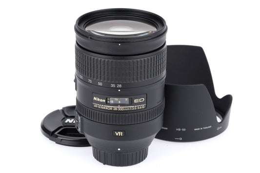 Nikon AF‑S 28‑300mm F3.5‑5.6 ED VR Lens – Hood &Caps – Excellent