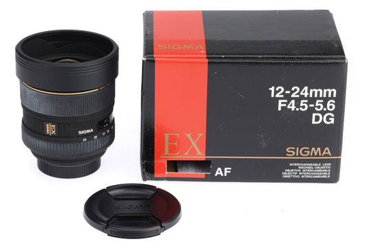 Sigma 12–24mm f/4.5–5.6D DG HSM Lens for Nikon F – Boxed with Case – Excellent