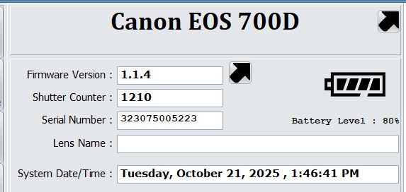 Canon EOS 700D 18MP DSLR Camera Body – S/C 1210 – Excellent Condition