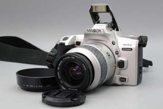 Minolta Dynax 404si 35mm SLR + 35–80mm f/4–5.6 Lens – Tested & Working – VGC