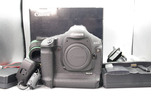 Canon EOS‑1D Mark III DSLR – Boxed – Charger Battery Cables – Tested – VGC