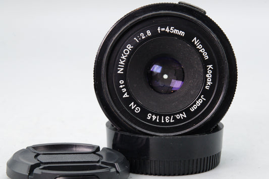 Nikon GN Auto Nikkor 45mm f/2.8 Lens – Pre‑AI Pancake – Tested – VGC