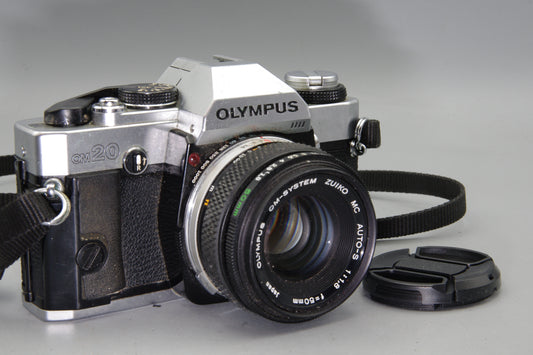 Olympus OM20 35mm SLR Camera + 50mm Lens – Manual Focus  – PLS Read