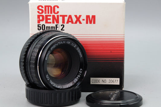 Boxed Pentax‑M SMC 50mm f2 Lens Pentax K Mount Manual Focus Prime