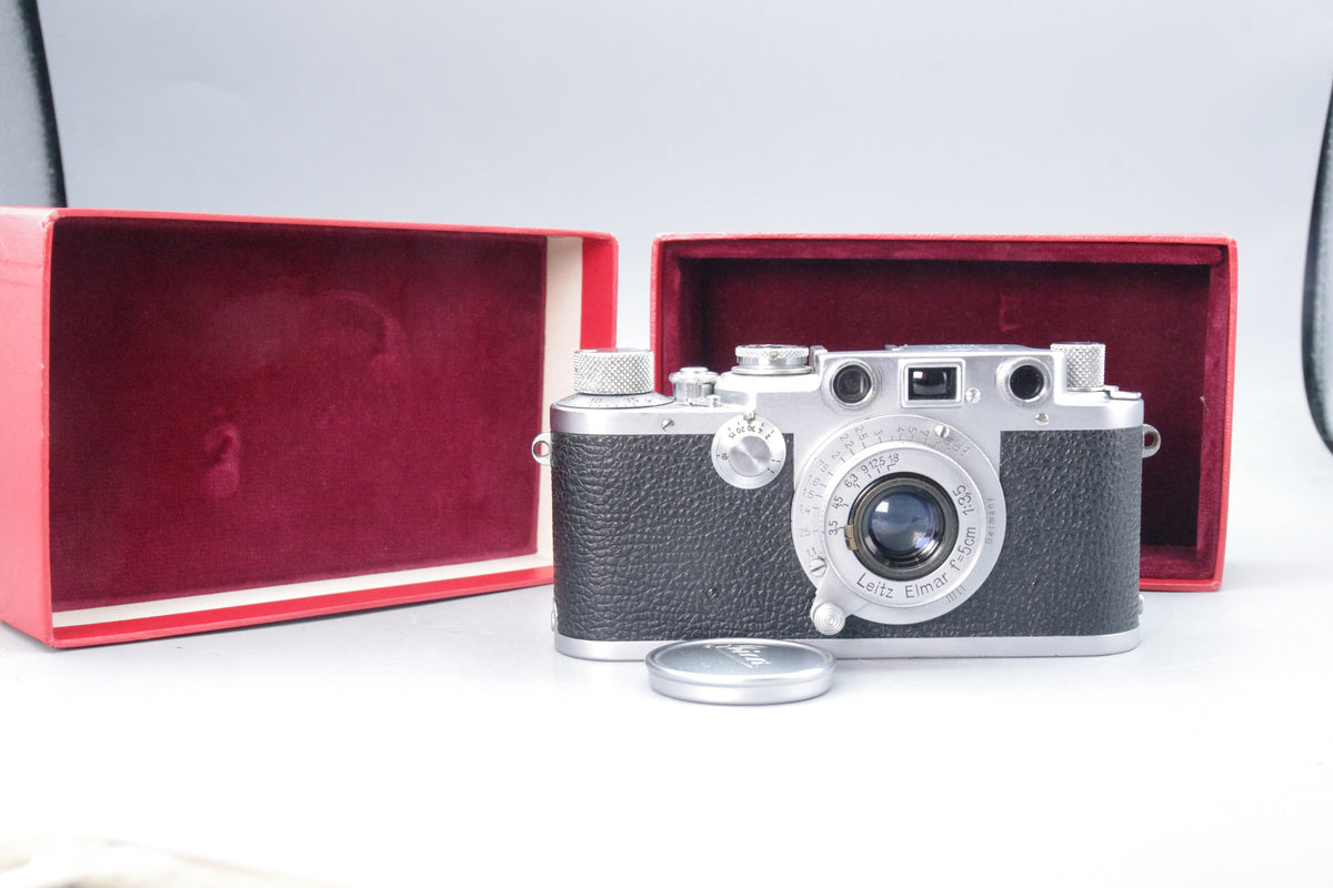 Leica IIIf 1951 Rangefinder with Elmar 5cm f/3.5 Lens & Box – Tested – 559738