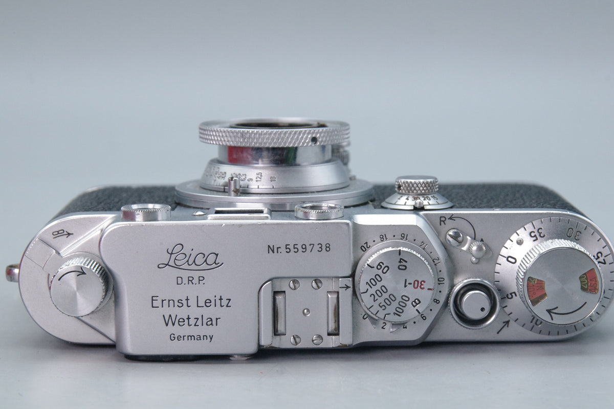 Leica IIIf 1951 Rangefinder with Elmar 5cm f/3.5 Lens & Box – Tested – 559738