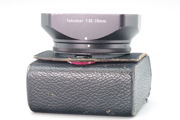 Asahi Takumar Lens Hood – For 28mm F/3.5 – Metal Hood with Case – Very Good