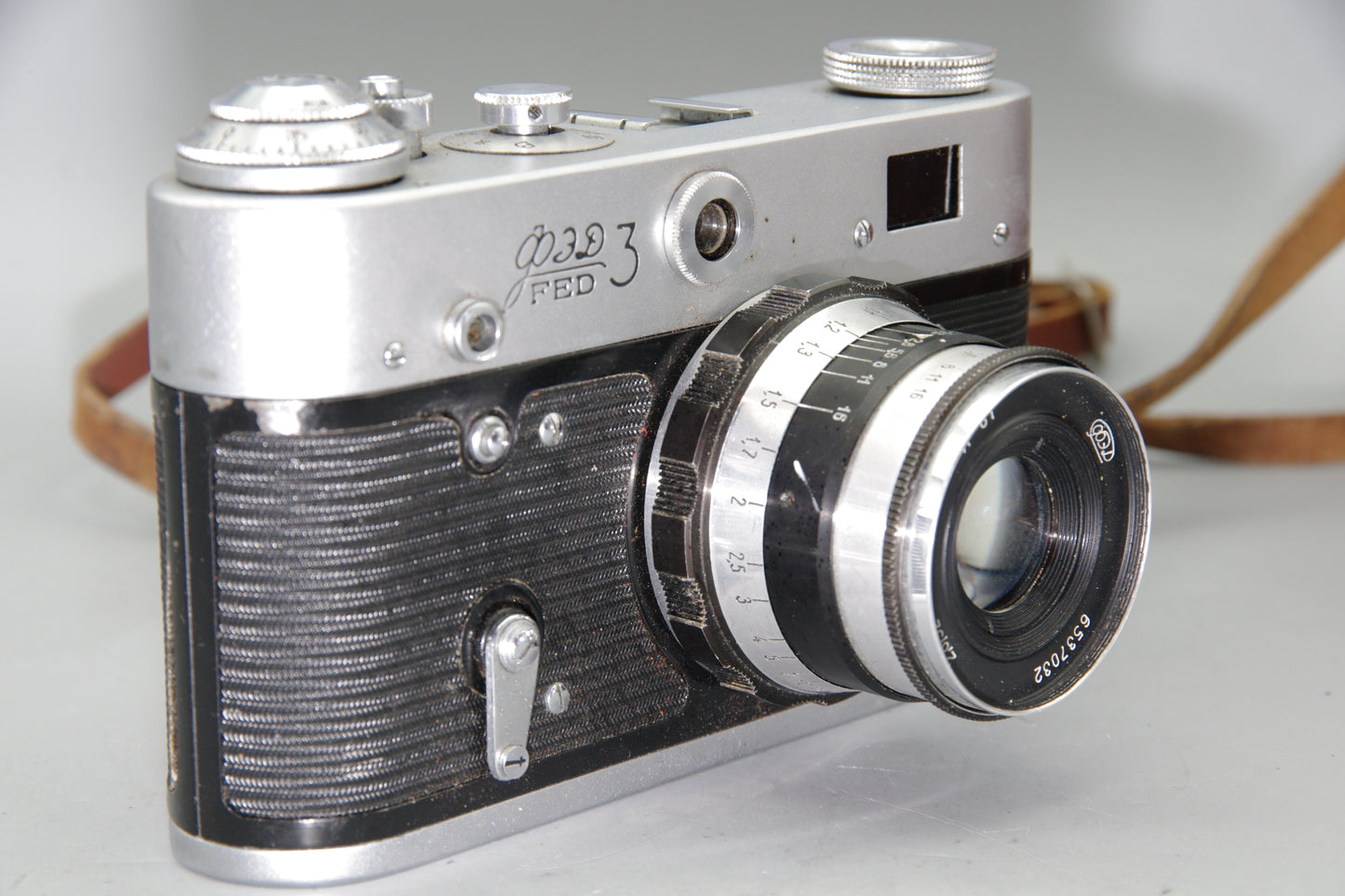 Soviet KMZ FED-3 35mm Rangefinder with 52mm F/2.8 lens  and Case - VGC