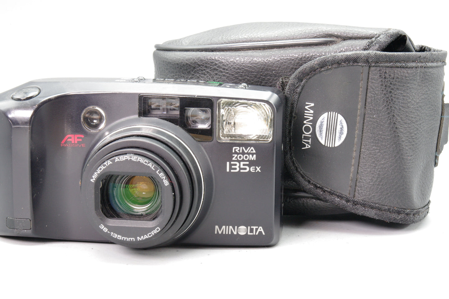 Minolta Riva Zoom 135ex 35mm Film Camera – Tested – Fully Working – Very Good