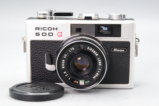 Ricoh 500 G 35mm Rangefinder Camera – Winder Sticks – Tested – Very Good