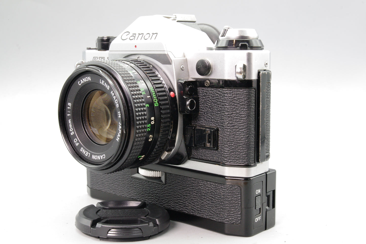 Canon AE‑1 Program + FD 50mm f/1.8 Lens with Winder – Tested & Working – VGC