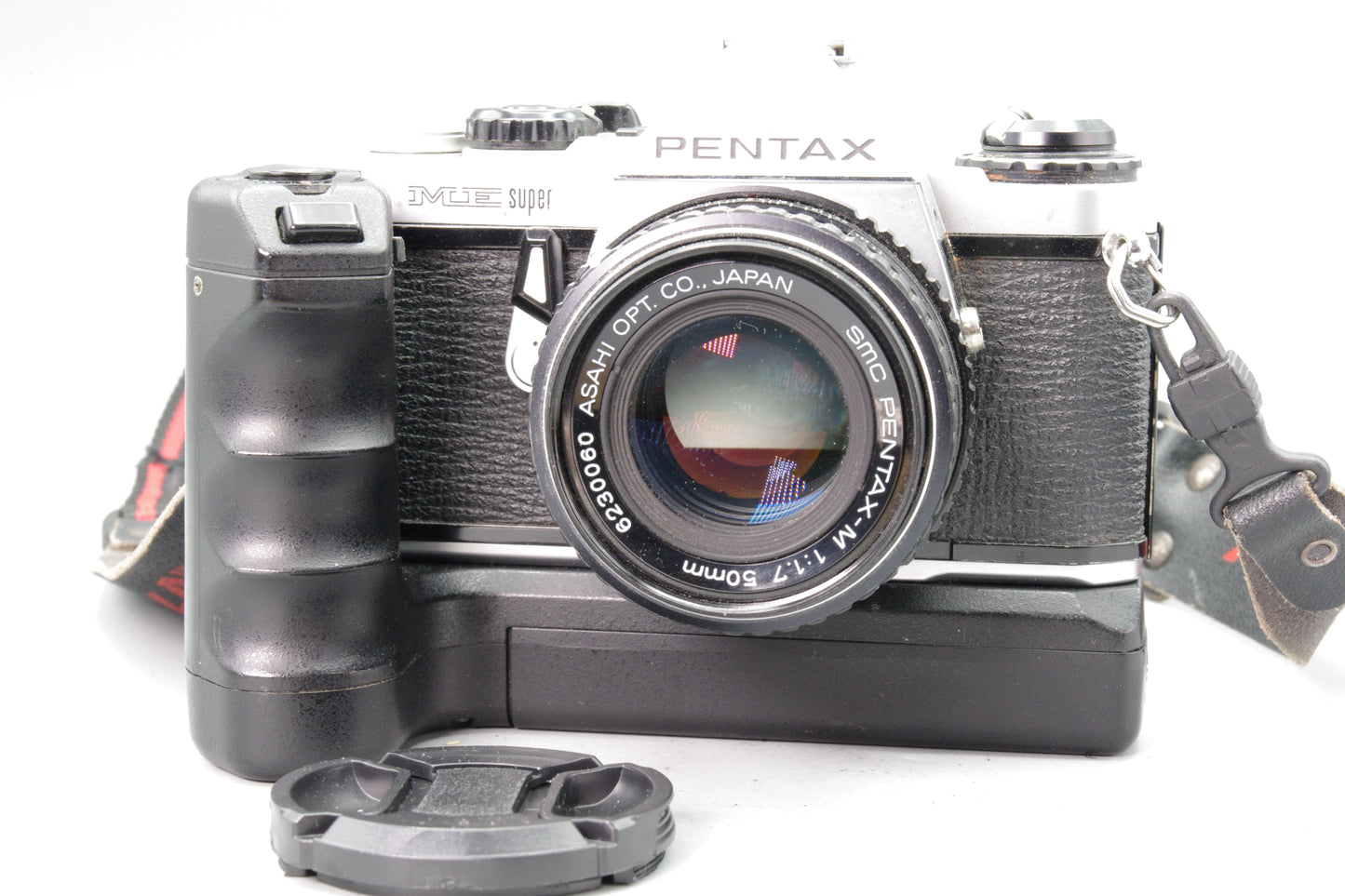 Pentax ME Super 35mm SLR + 50mm f/1.7 Lens + Winder – Tested & Working – VGC