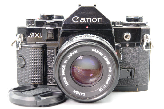 Canon A-1 35mm SLR Camera with FD 50mm f/1.8 Lens - Tested & Working