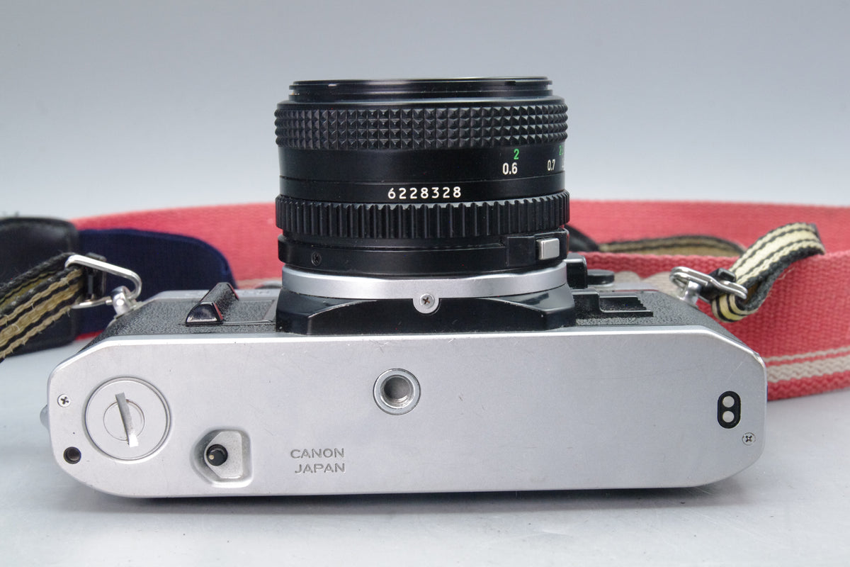 Canon AE-1 35mm SLR + 50mm f/1.8 Lens – Vintage Classic
