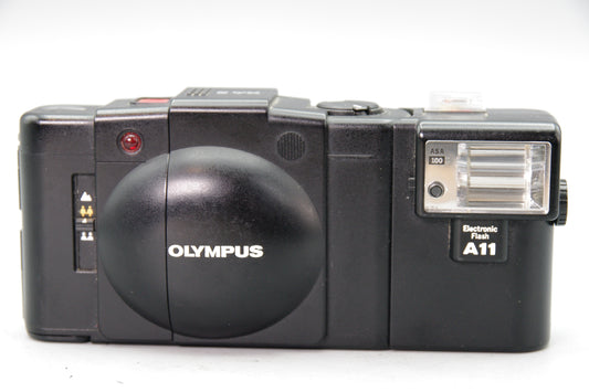 Olympus XA2 35mm Compact Film Camera with A11 Flash and Batteries