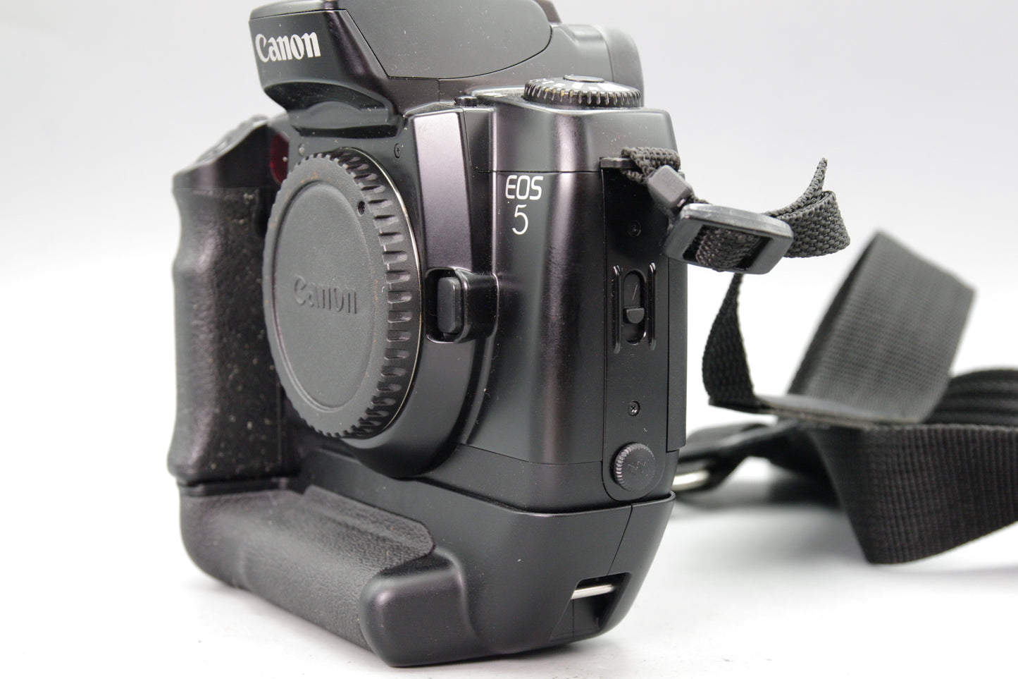 Canon EOS 5 35mm SLR Film Camera Body + VG‑1 Grip – Tested – Excellent