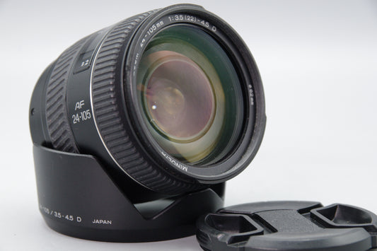 Minolta AF 24–105mm f/3.5–4.5 D Lens A‑Mount – Excellent with Hood