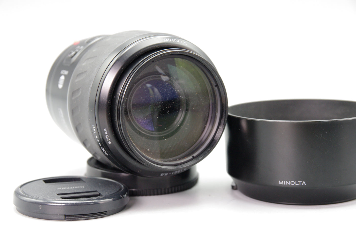 Minolta AF 100–300mm f/4.5–5.6 Xi Lens A‑Mount – Excellent with Hood