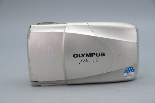 Olympus MJU II Champagne 35mm Camera with 35mm f2.8 Lens
