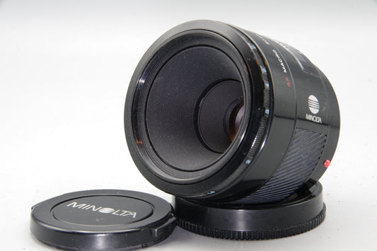 Minolta AF Macro 50mm f/2.8 Lens – A Mount Prime with Caps – Excellent