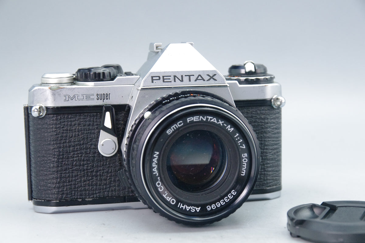 Pentax ME Super 35mm SLR + Pentax‑M 50mm f/1.7 Lens – Tested – Batteries – VGC