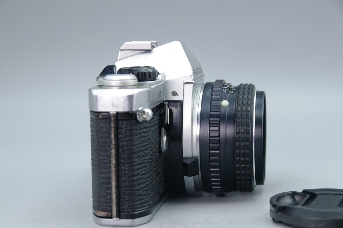Pentax ME Super 35mm SLR + Pentax‑M 50mm f/1.7 Lens – Tested – Batteries – VGC