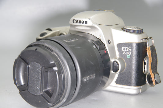 Canon EOS 500N 35mm Film SLR + Tamron 28–80mm Lens –Tested Autofocus Kit