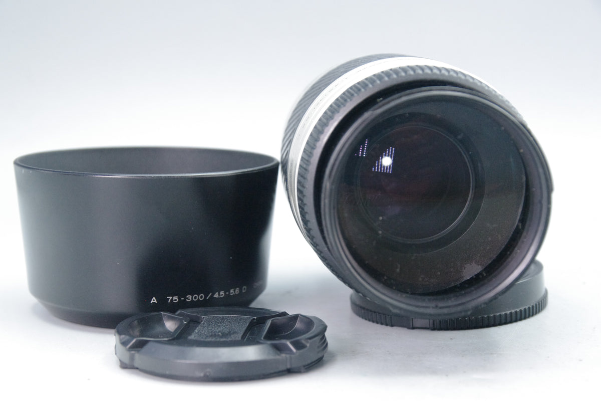 Minolta 75–300mm f/4.5–5.6 D AF Zoom – A‑Mount – VGC – With Hood