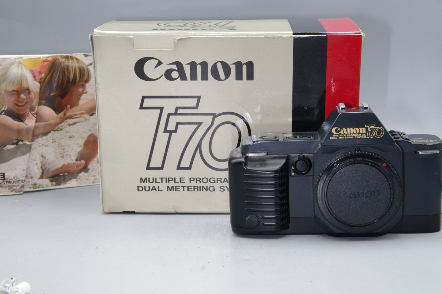 Canon T70 35mm SLR Film Camera Boxed Classic Canon FD Mount Very Good