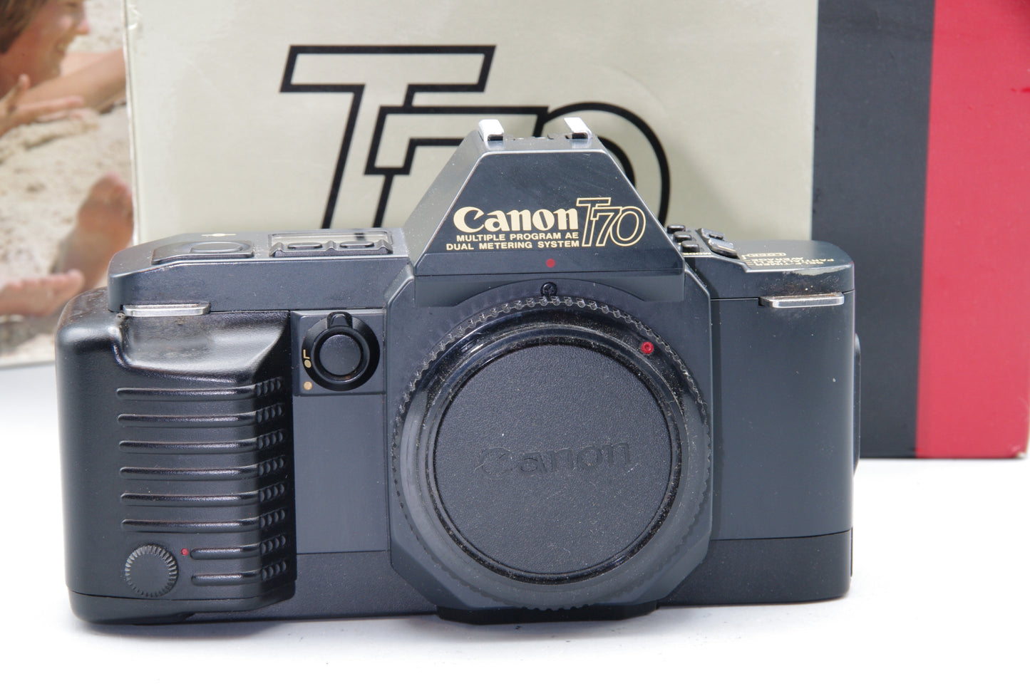 Canon T70 35mm SLR Film Camera Boxed Classic Canon FD Mount Very Good