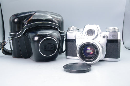 Zeiss Ikon Contarex Bullseye Camera with Planar 50mm f/2 and Case