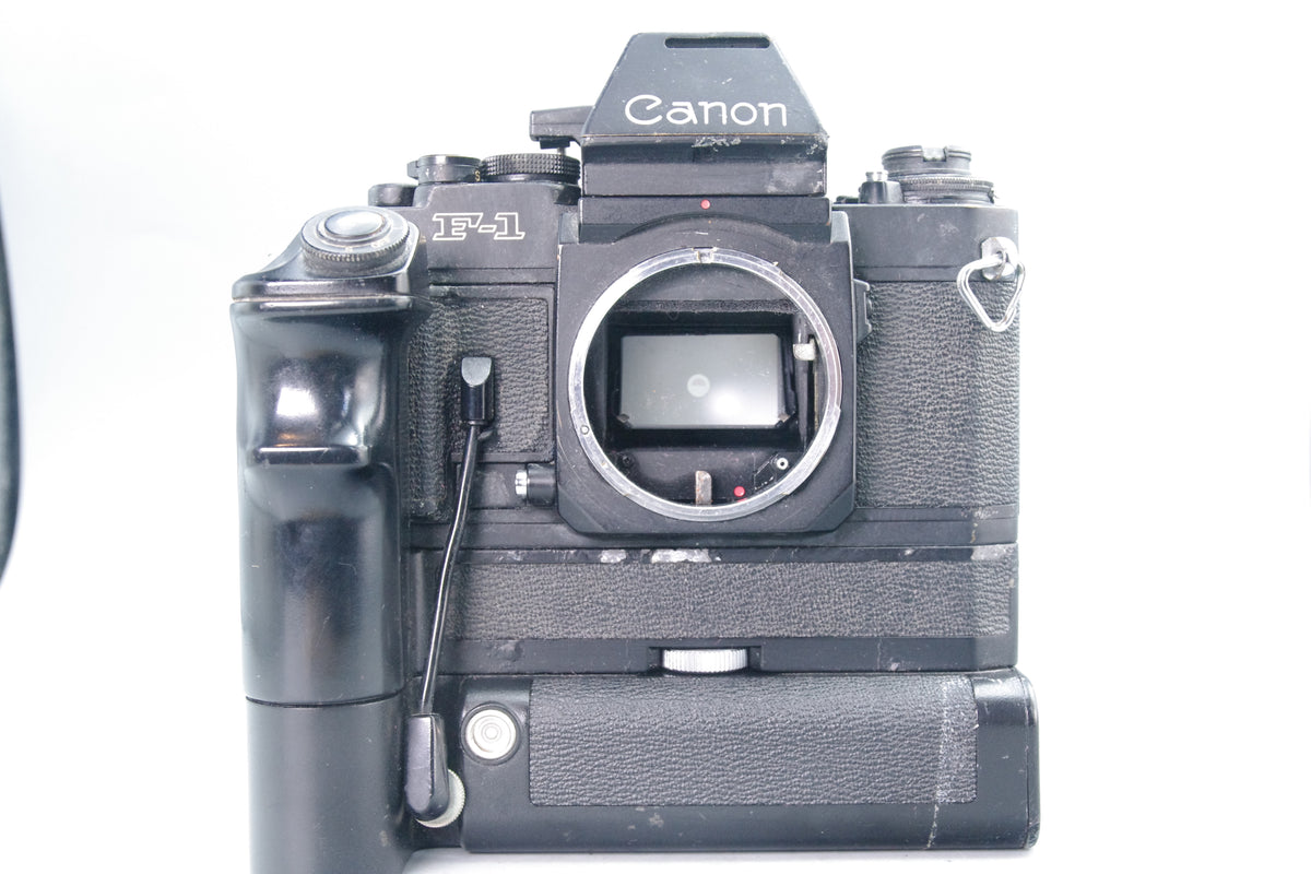 Canon F‑1 35mm SLR Camera + AE Motor Drive FN – Spares/Repair – Faulty Condition
