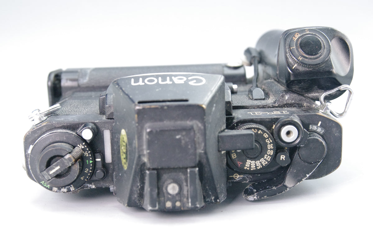 Canon F‑1 35mm SLR Camera + AE Motor Drive FN – Spares/Repair – Faulty Condition
