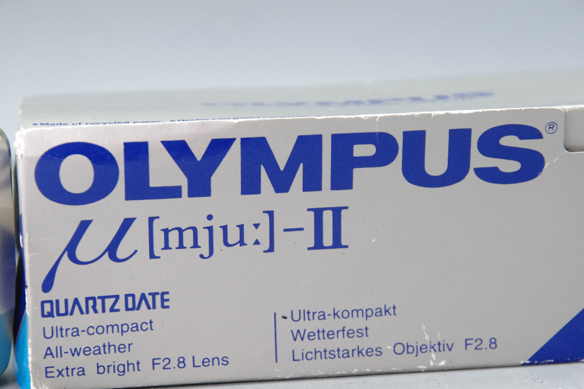 Olympus MJU II Quartz Date Champagne – Boxed Excellent – With Case