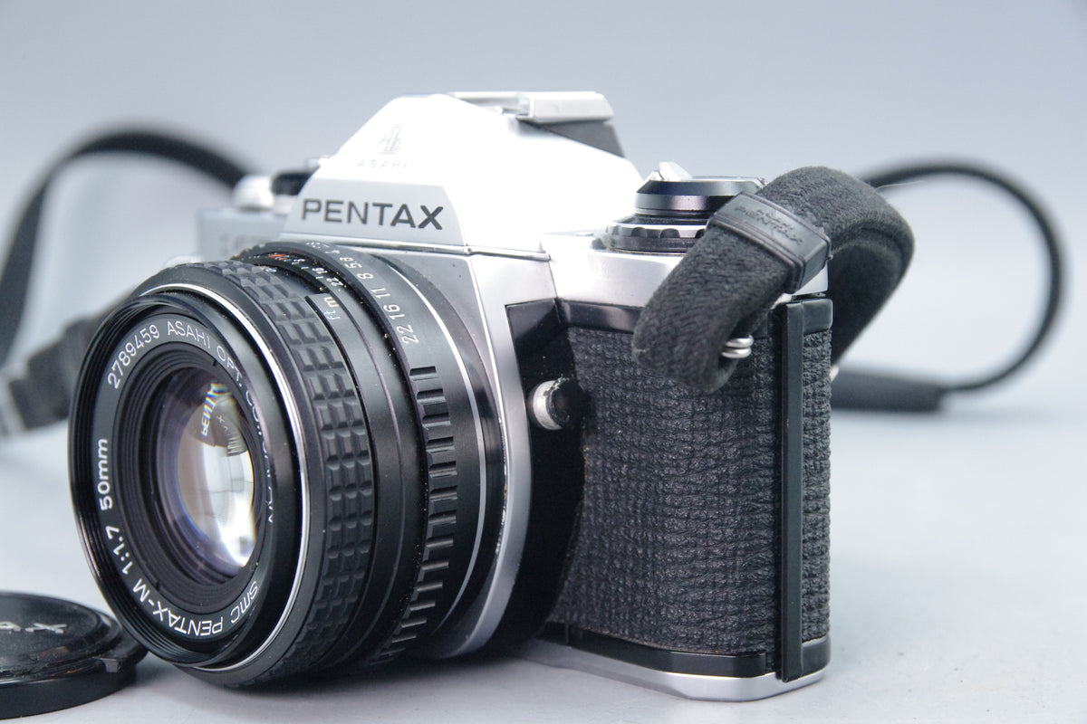 Pentax ME 35mm SLR with 50mm f/1.7 Lens + Batteries – Tested – VGC