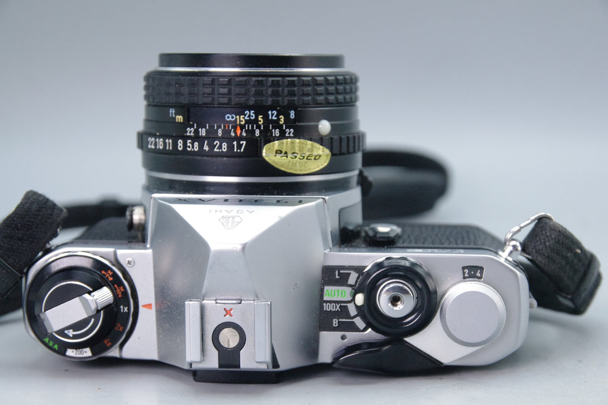 Pentax ME 35mm SLR with 50mm f/1.7 Lens + Batteries – Tested – VGC