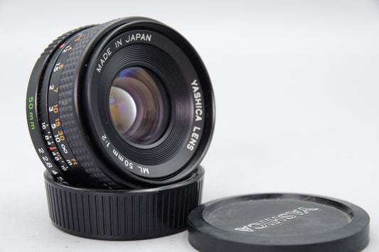 Yashica ML 50mm F2 Lens C/Y Mount – Classic Standard Prime with Caps
