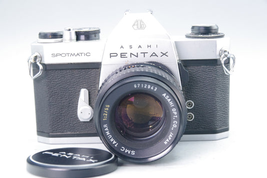 Asahi Pentax Spotmatic SP II + SMC Takumar 55mm f/2 – Tested Working – VGC