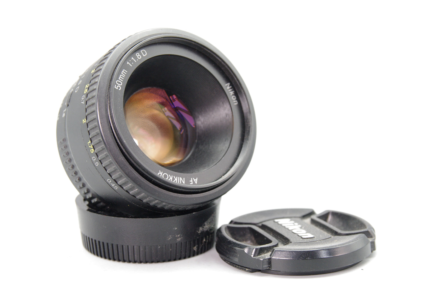 Nikon AF Nikkor 50mm F/1.8D Lens - with both caps  Excellent - Serviced